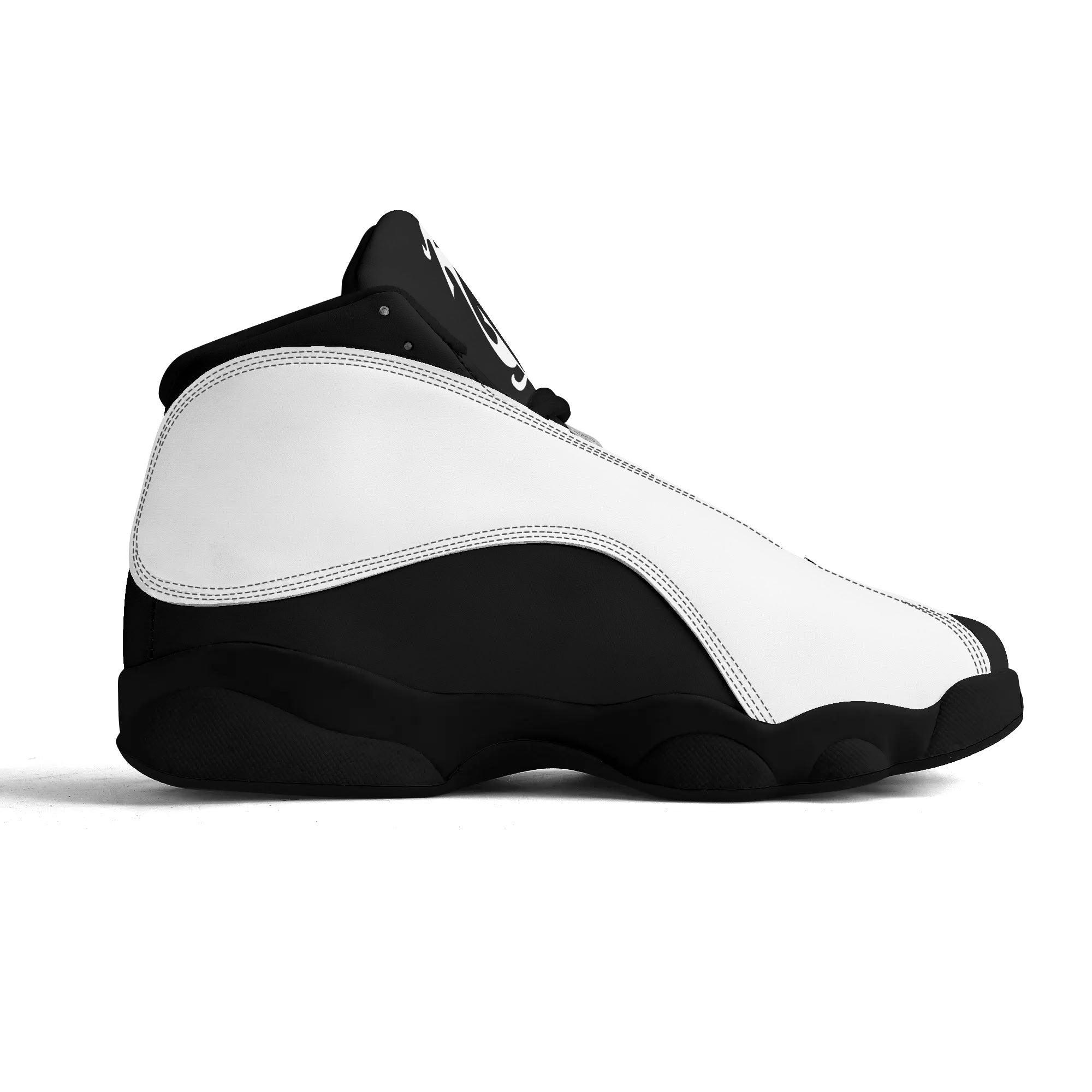 Men's Shoes White Black Outsole PU Leather Basketball Shoe - MES...Where