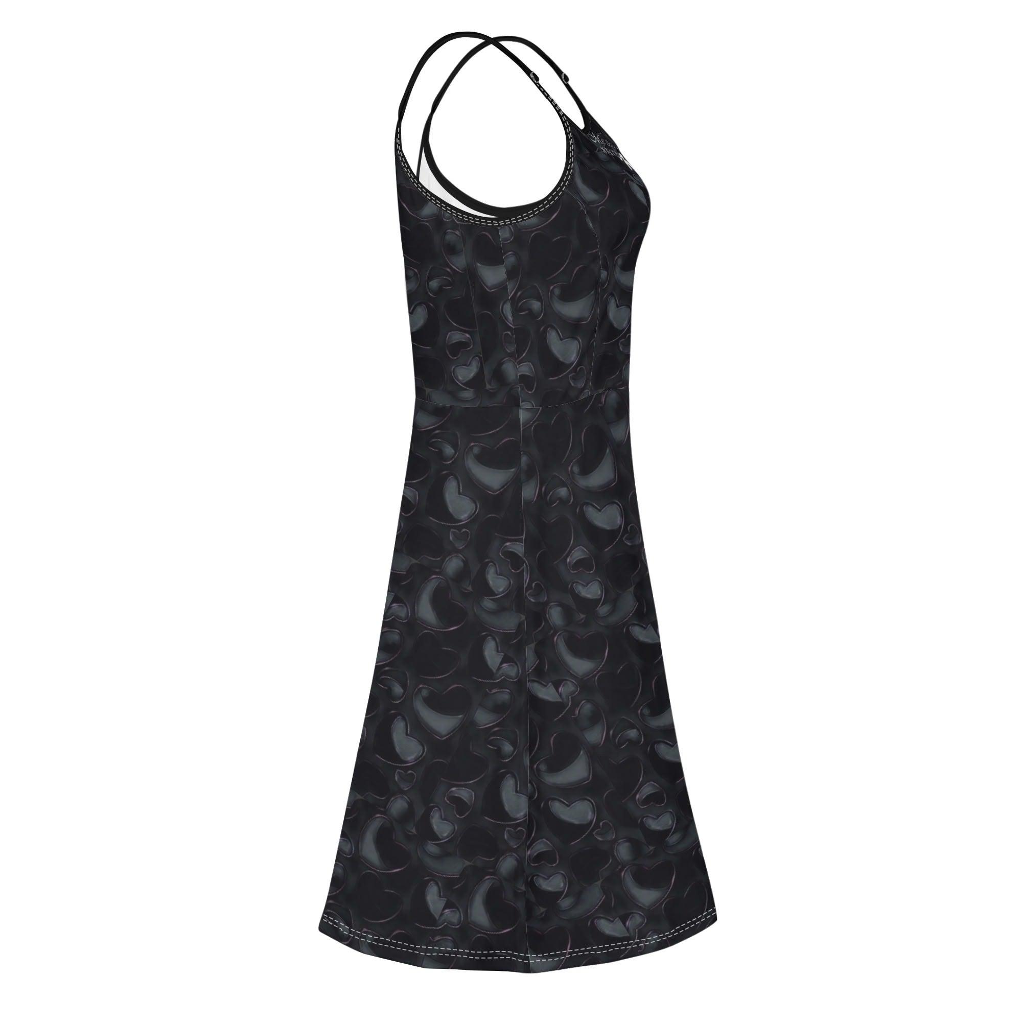 Women's Lounge Sleeveless Adjustable Spaghetti Strap Short Swing Dress - MES...Where