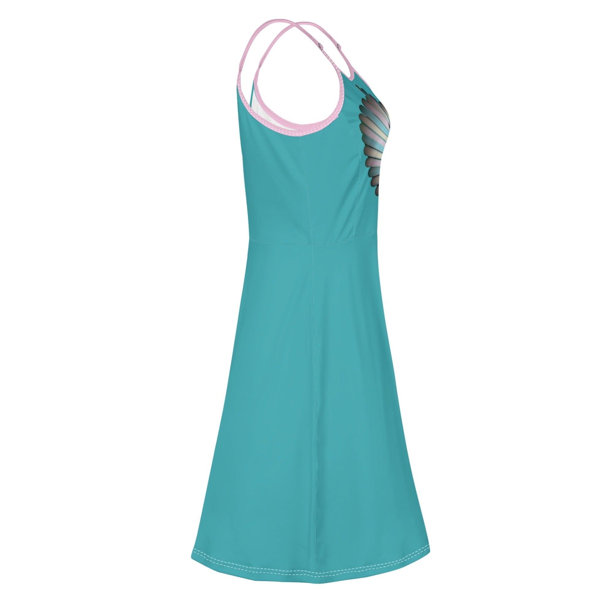 Women's Lounge Sleeveless Adjustable Spaghetti Strap Short Swing Dress - MES...Where