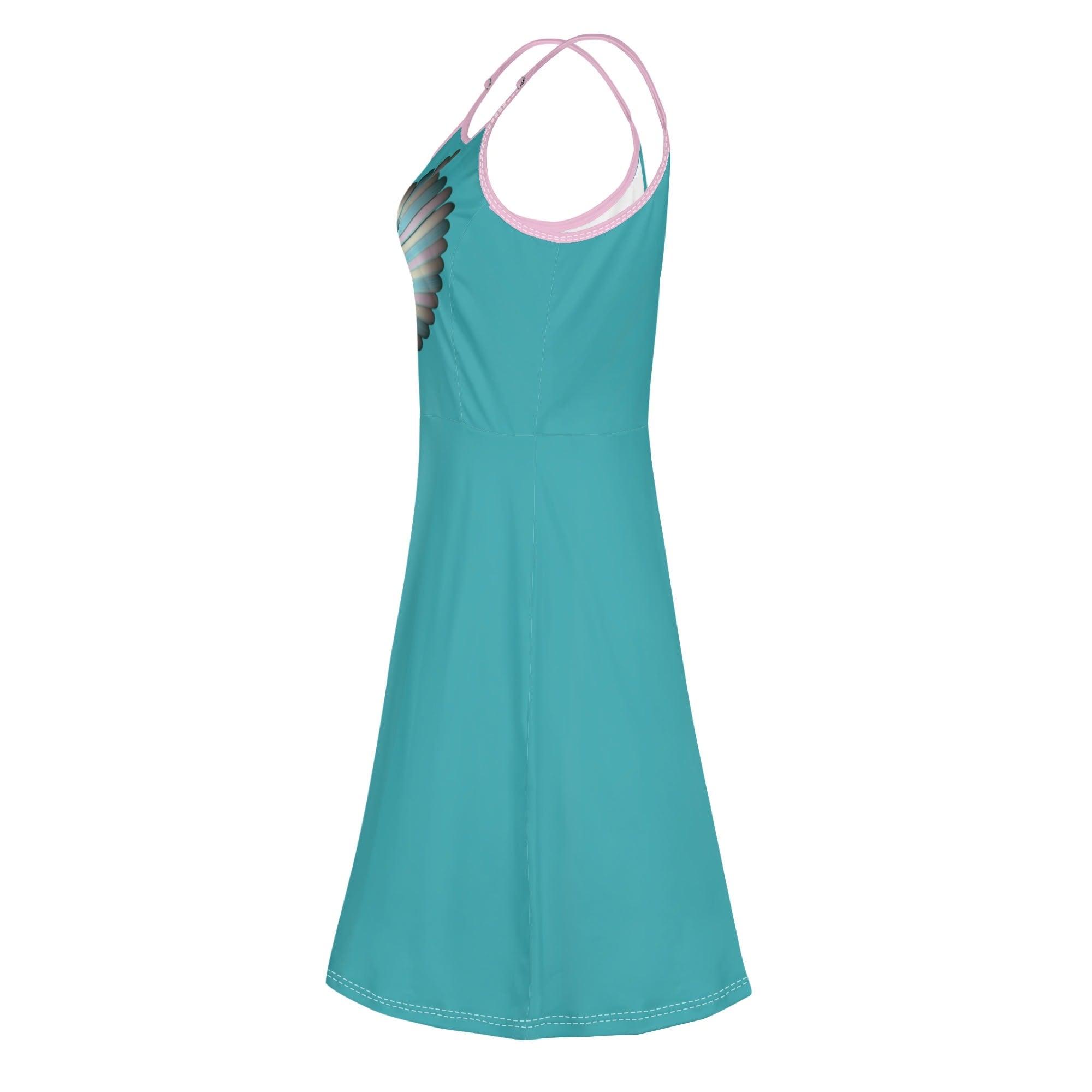 Women's Lounge Sleeveless Adjustable Spaghetti Strap Short Swing Dress - MES...Where