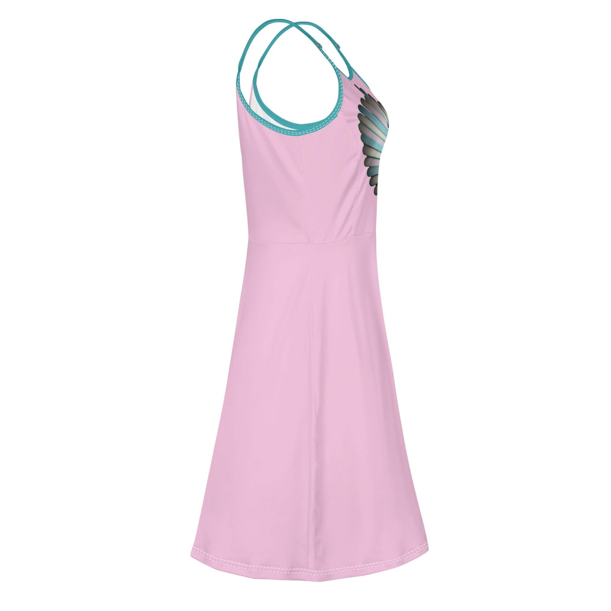 Women's Lounge Sleeveless Adjustable Spaghetti Strap Short Swing Dress - MES...Where