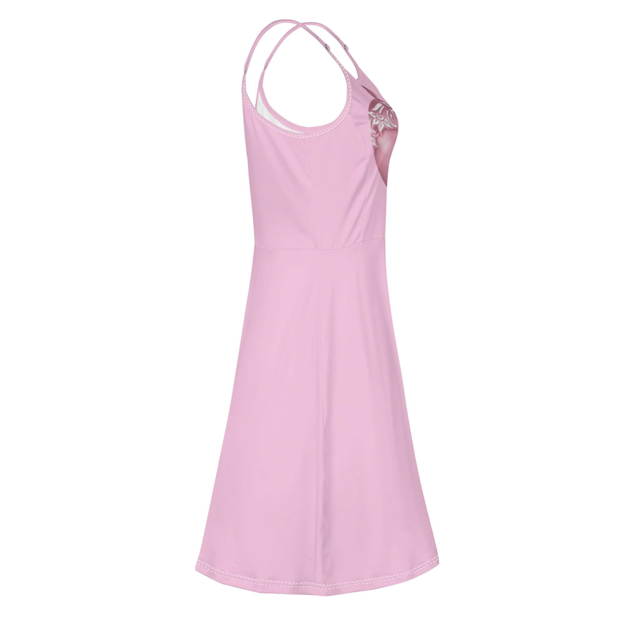 Women's Lounge Sleeveless Adjustable Spaghetti Strap Short Swing Dress - MES...Where