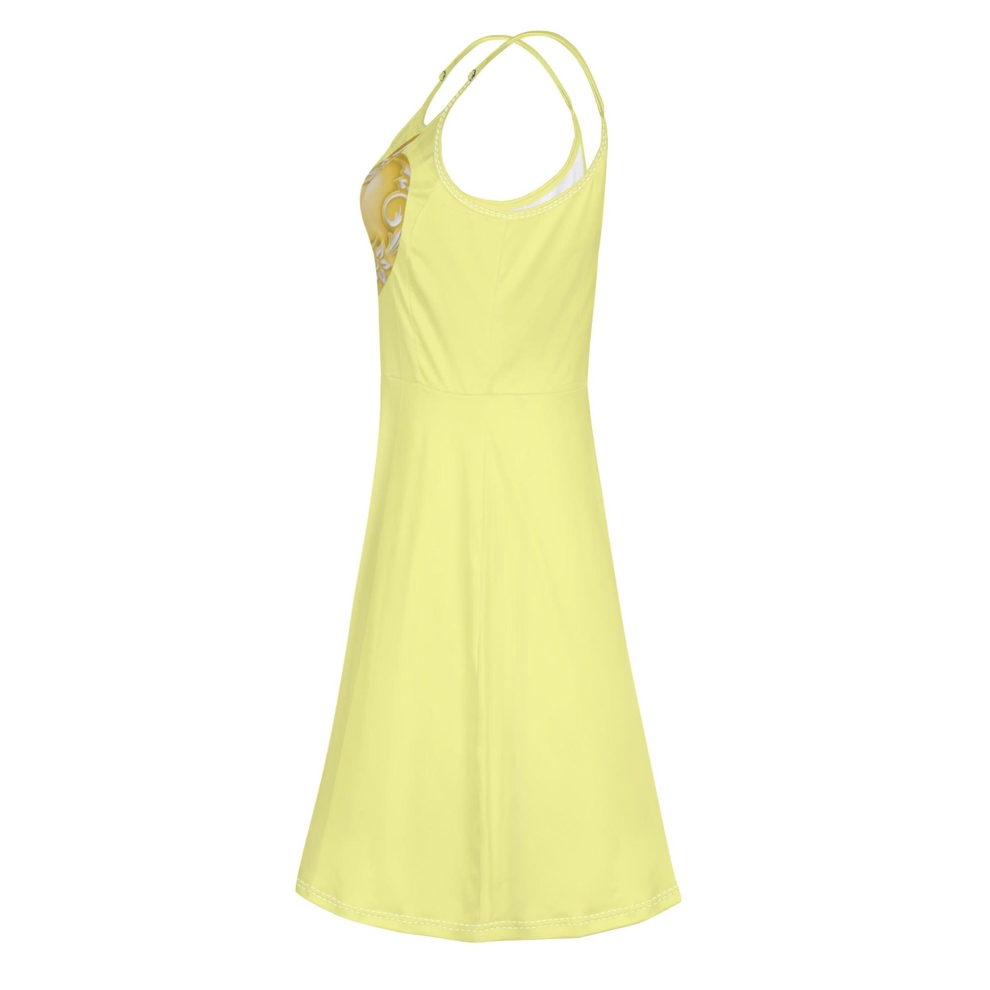 Women's Lounge Sleeveless Adjustable Spaghetti Strap Short Swing Dress - MES...Where