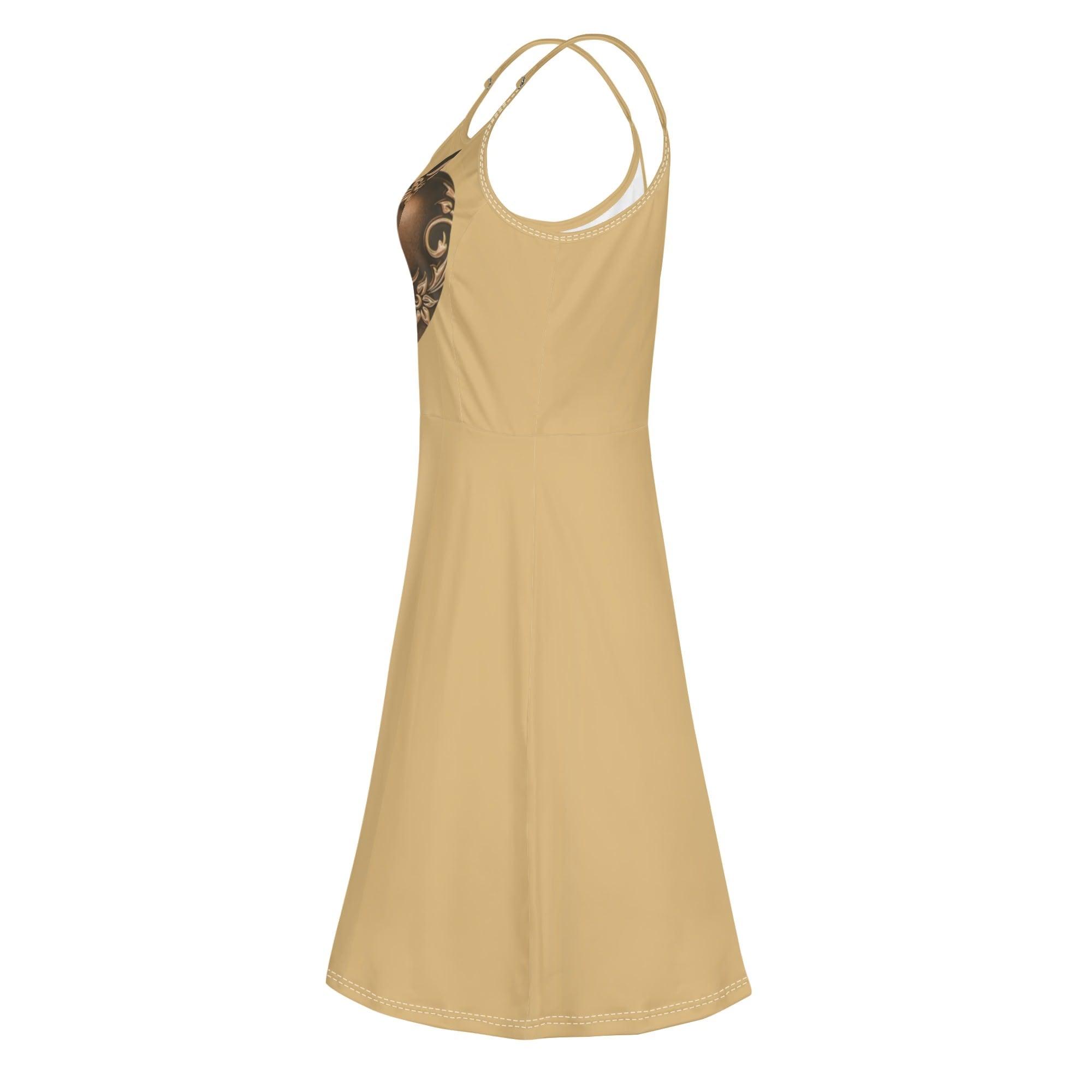 Women's Lounge Sleeveless Adjustable Spaghetti Strap Short Swing Dress - MES...Where