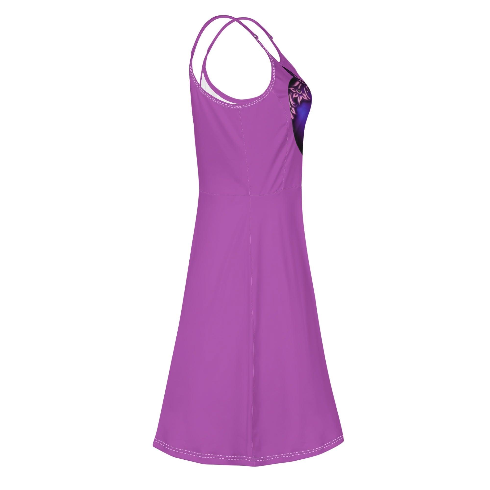 Women's Lounge Sleeveless Adjustable Spaghetti Strap Short Swing Dress - MES...Where
