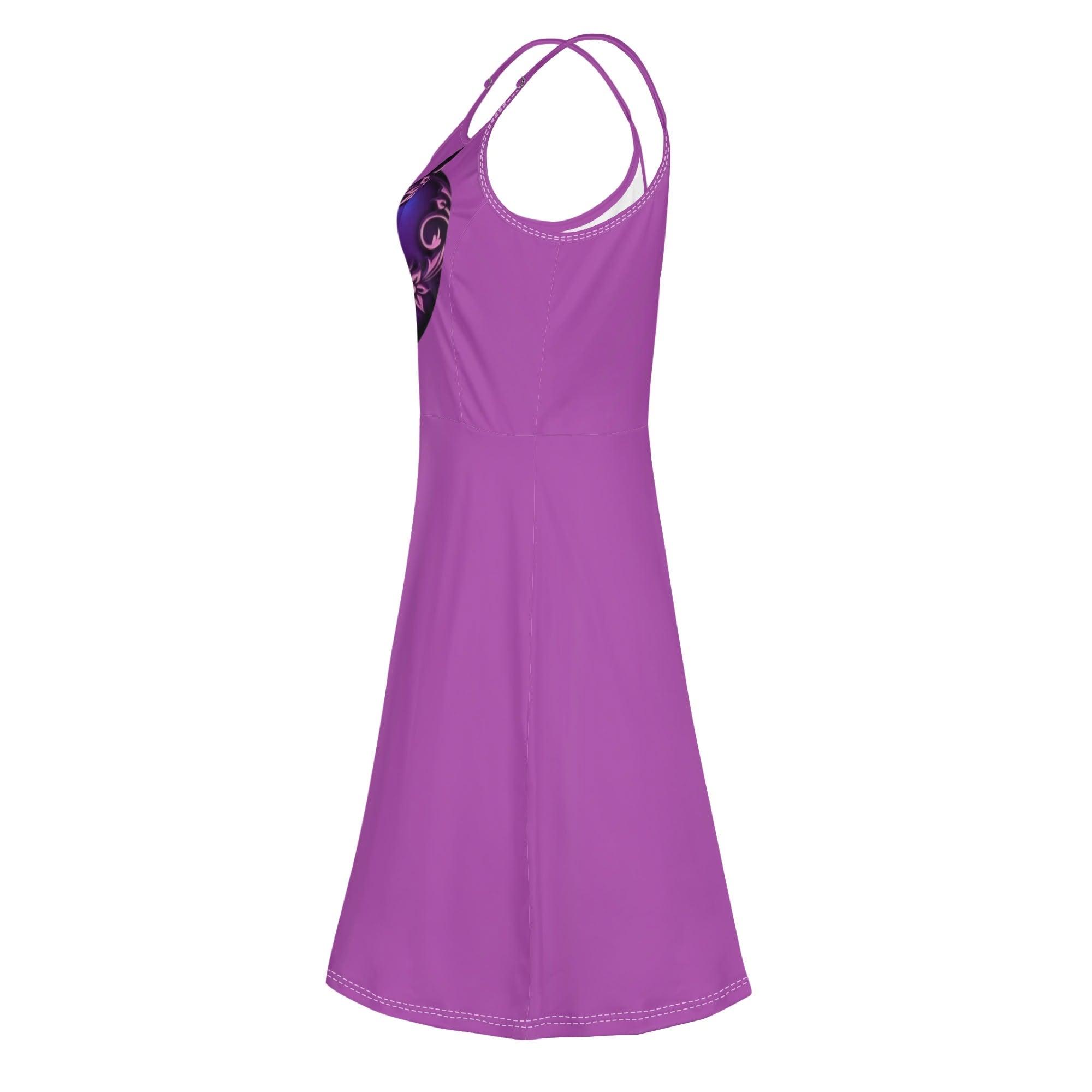 Women's Lounge Sleeveless Adjustable Spaghetti Strap Short Swing Dress - MES...Where