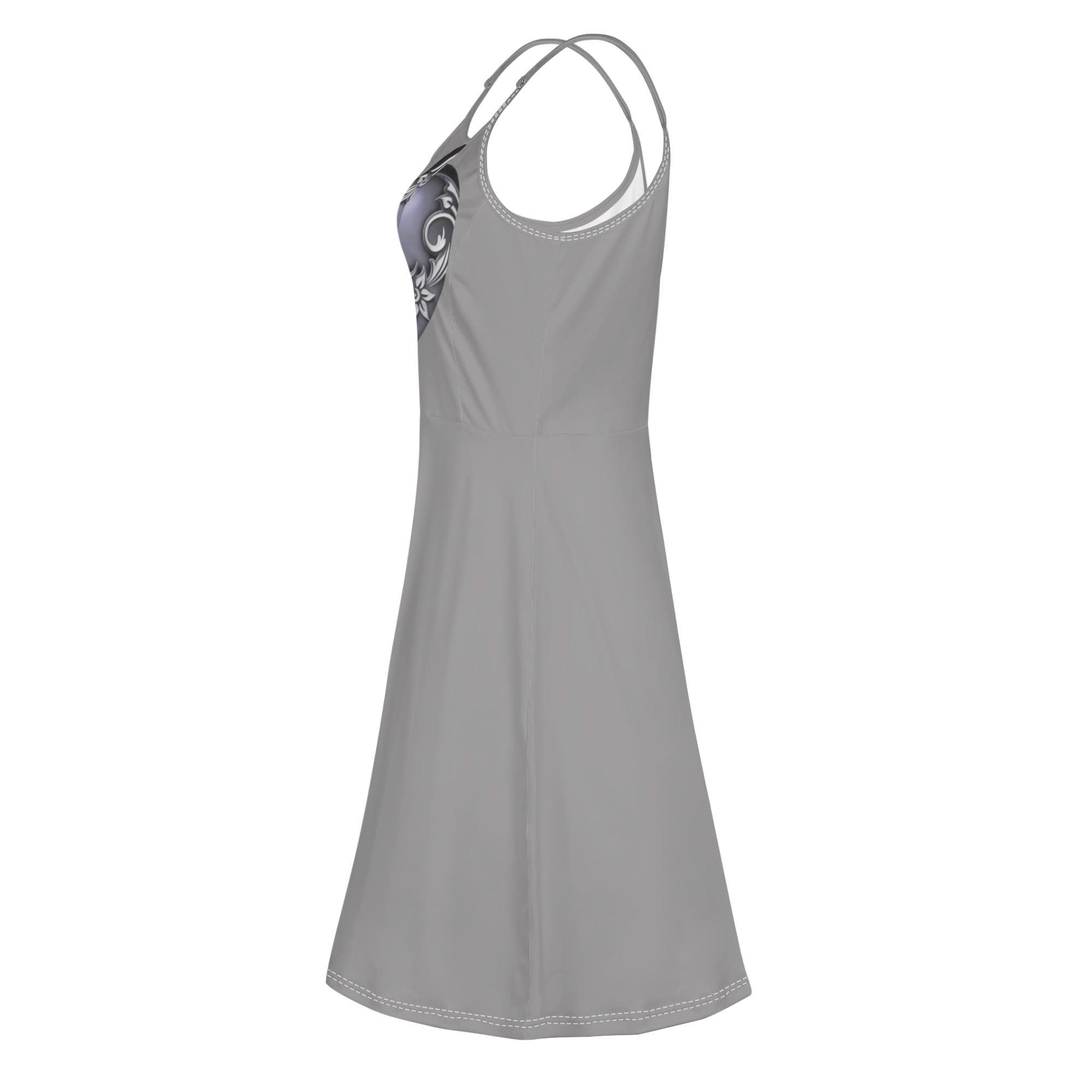 Women's Lounge Sleeveless Adjustable Spaghetti Strap Short Swing Dress - MES...Where