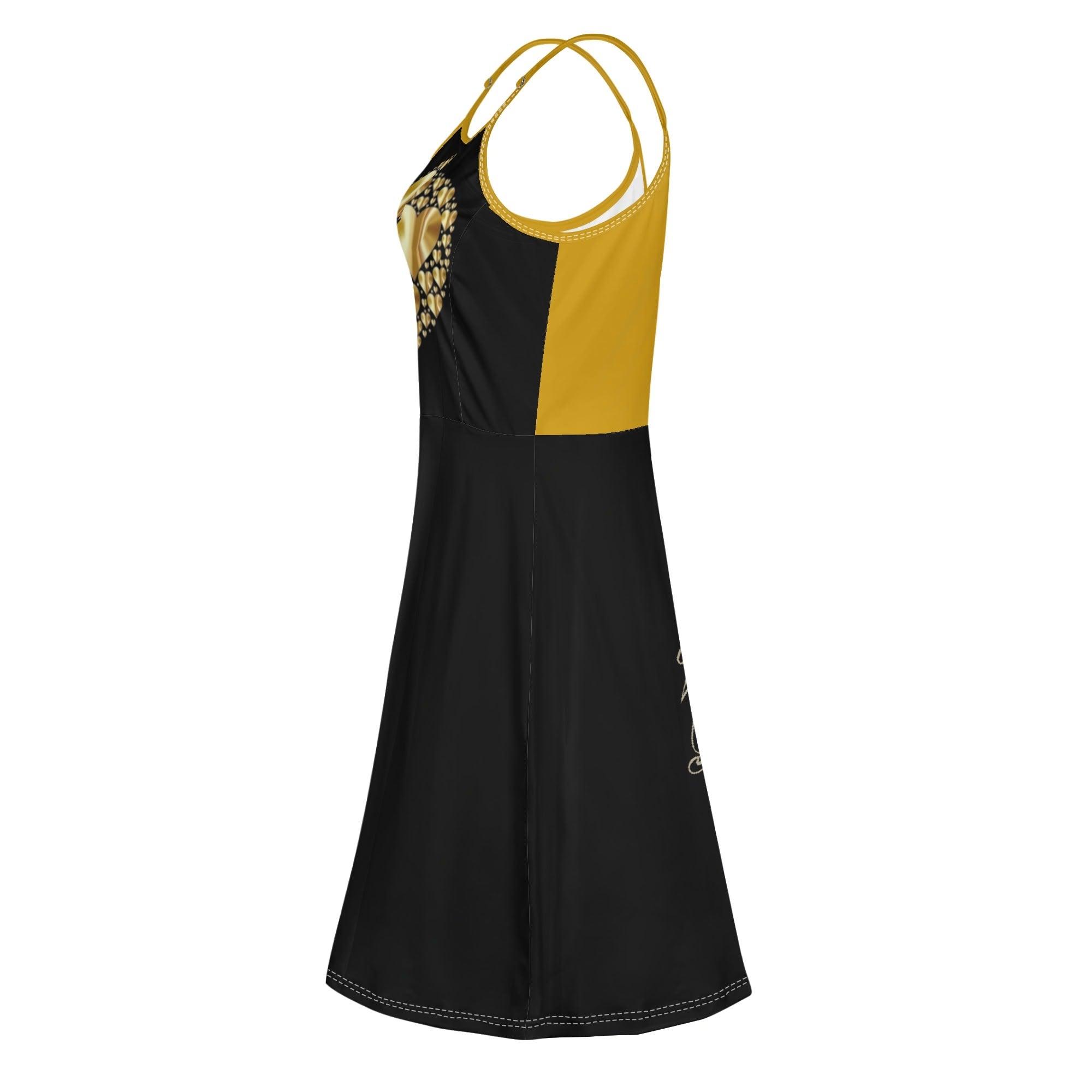 Women's Lounge Sleeveless Adjustable Spaghetti Strap Short Swing Dress - MES...Where