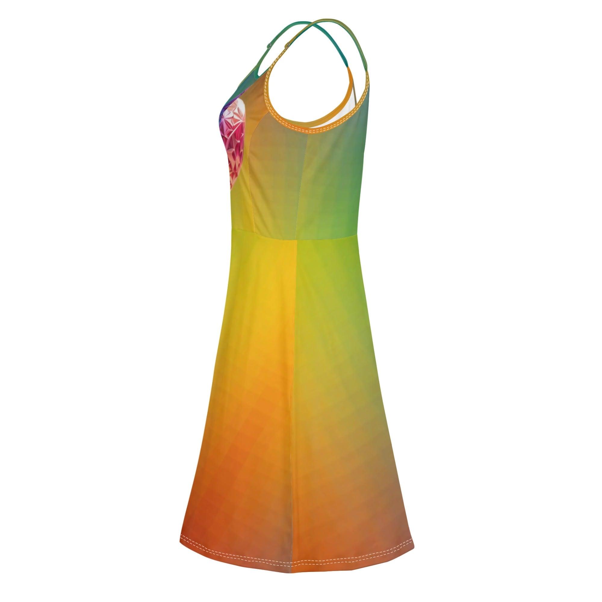 Women's Lounge Sleeveless Adjustable Spaghetti Strap Short Swing Dress - MES...Where