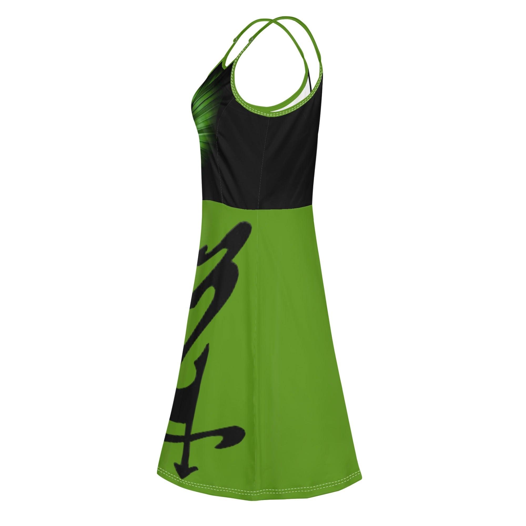 Women's Lounge Sleeveless Adjustable Spaghetti Strap Short Swing Dress - MES...Where