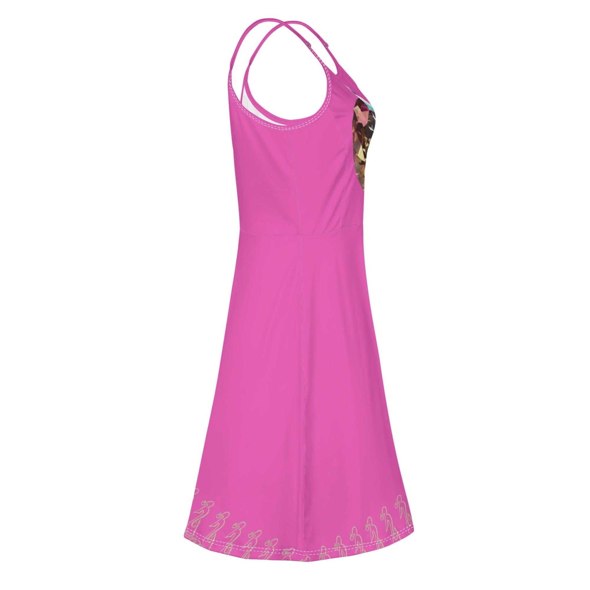 Women's Lounge Sleeveless Adjustable Spaghetti Strap Short Swing Dress - MES...Where