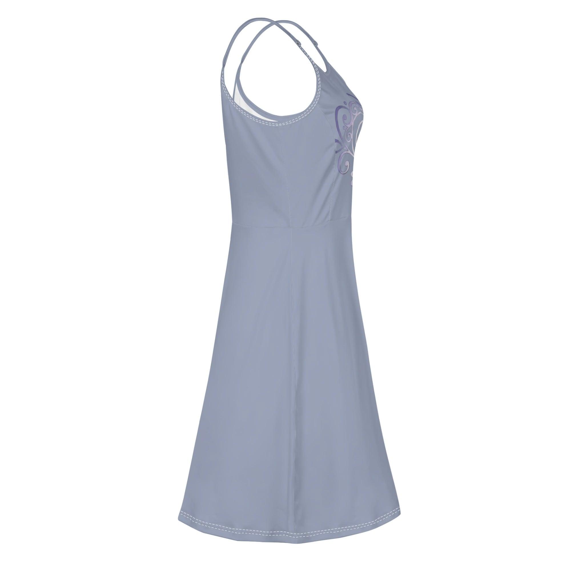 Women's Lounge Sleeveless Adjustable Spaghetti Strap Short Swing Dress - MES...Where