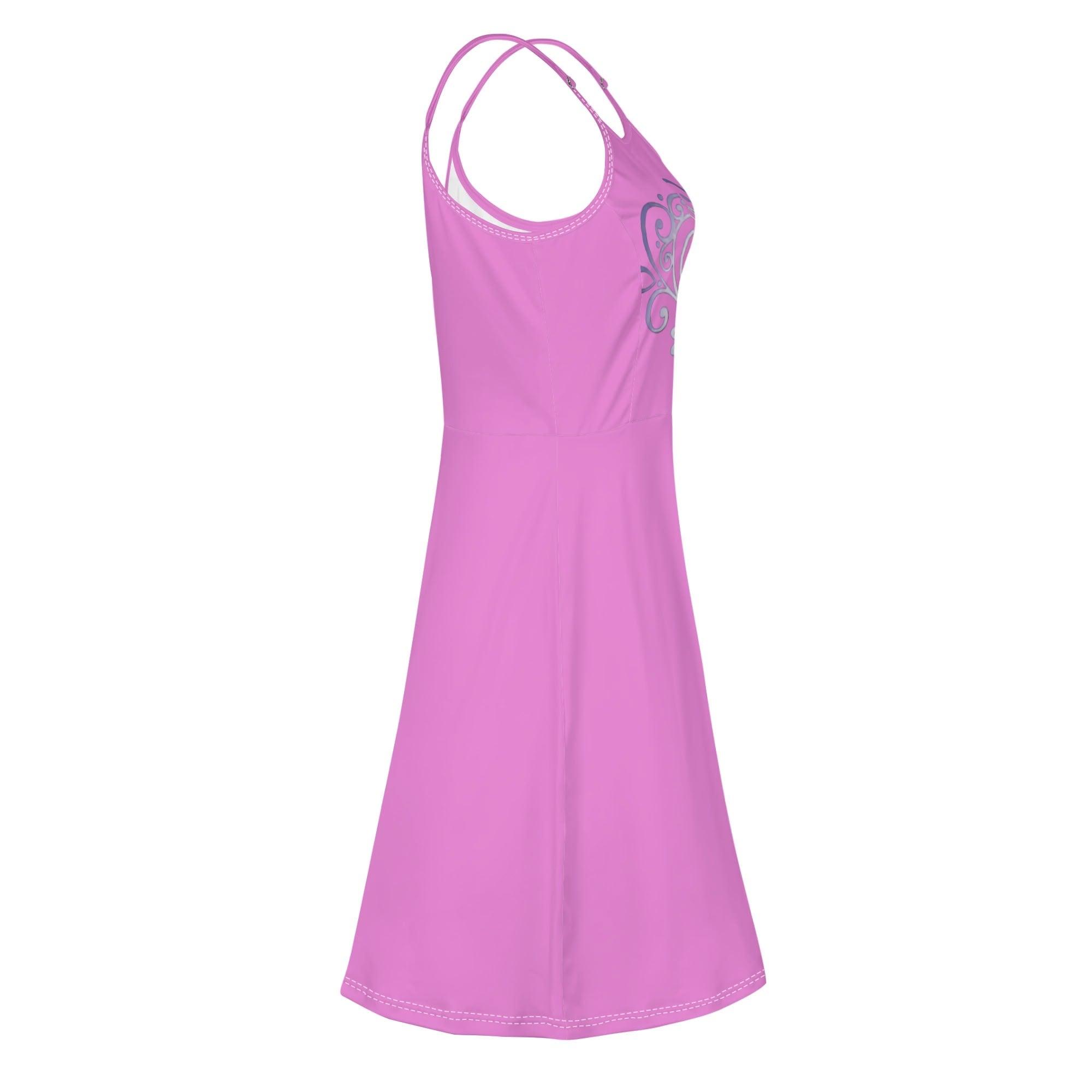 Women's Lounge Sleeveless Adjustable Spaghetti Strap Short Swing Dress - MES...Where