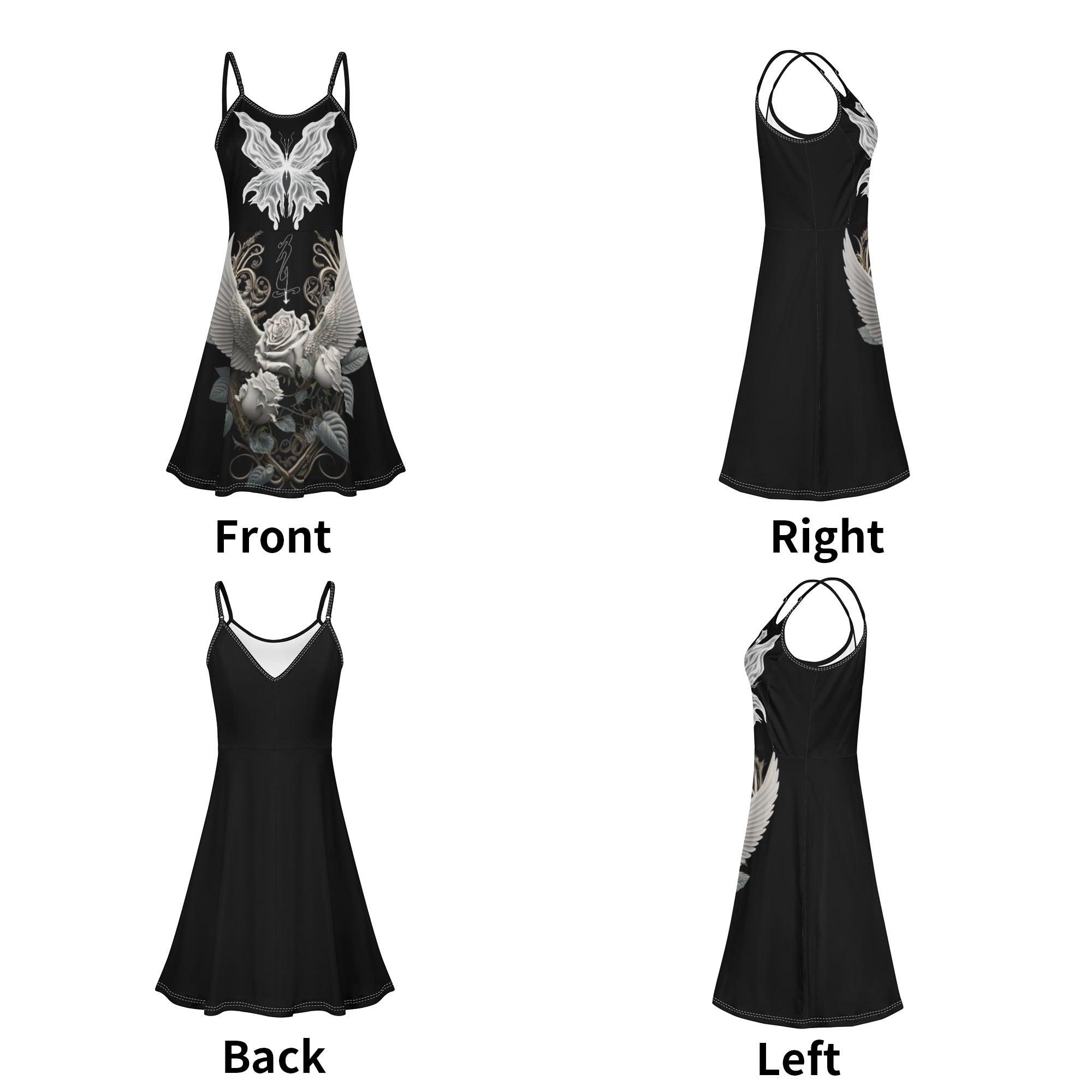 Women's Lounge Sleeveless Adjustable Spaghetti Strap Short Swing Dress - MES...Where