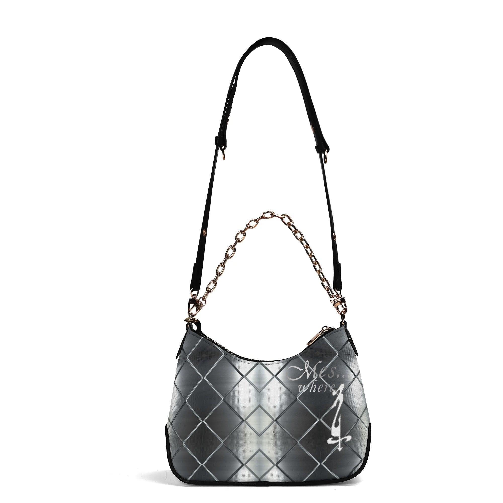 Women's Shoulder Bag With Chain Decoration - MES...Where