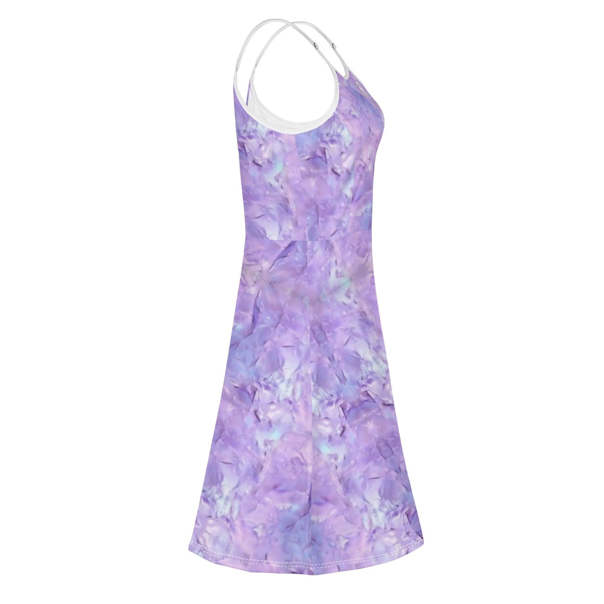 Women's Lounge Sleeveless Adjustable Spaghetti Strap Short Swing Dress - MES...Where
