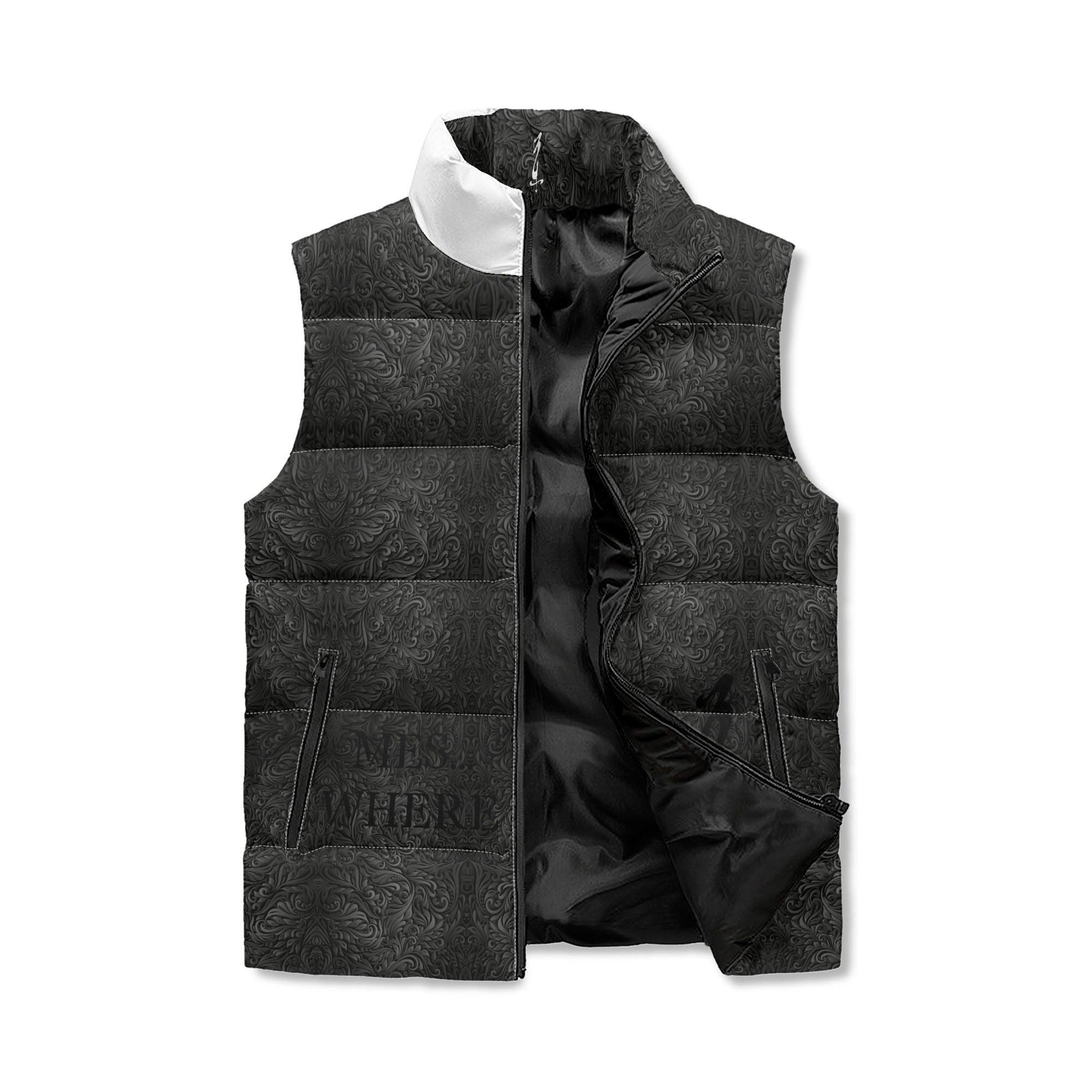 Men's Unisex Lightweight All Over Printing Stand Collar Zip Up Puffer Vest - MES...Where