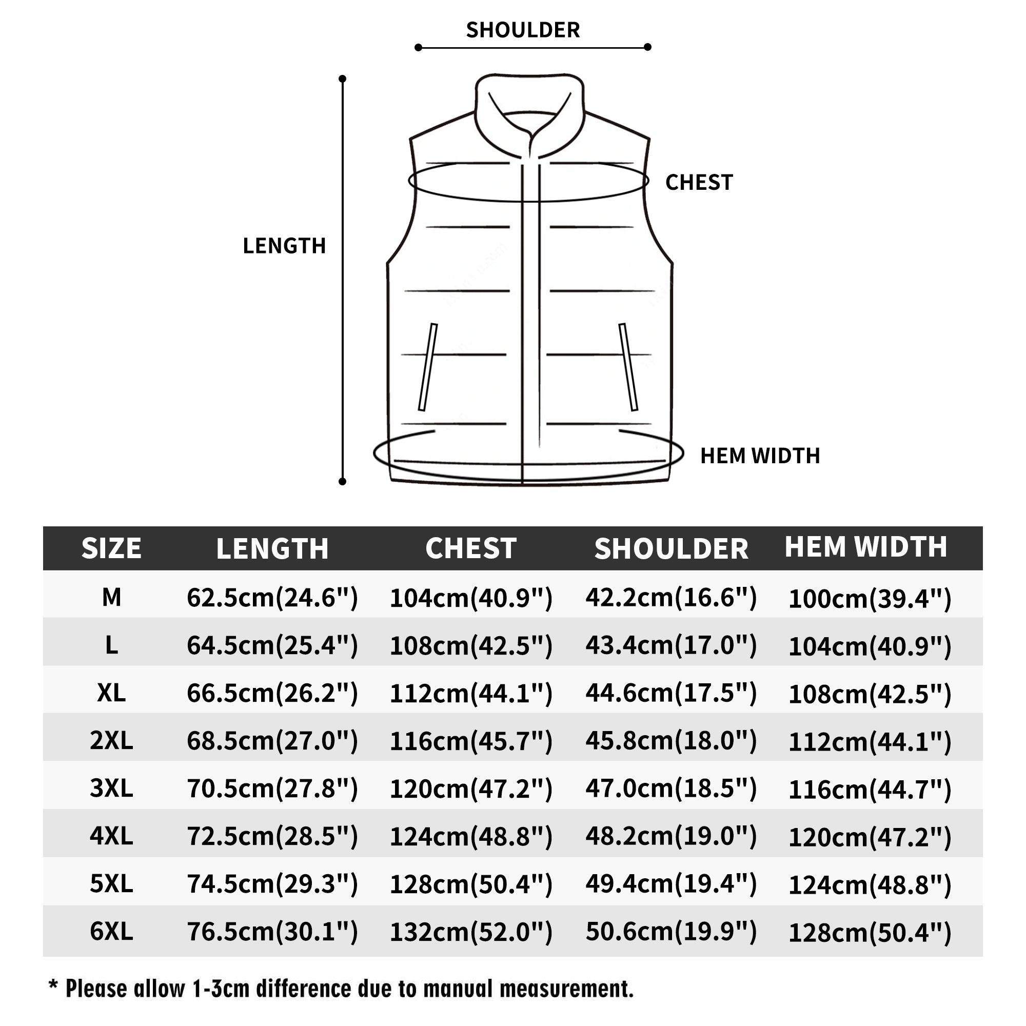 Men's Unisex Lightweight All Over Printing Stand Collar Zip Up Puffer Vest - MES...Where