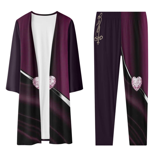 Women's Long Sleeve Cardigan and Leggings 2pcs