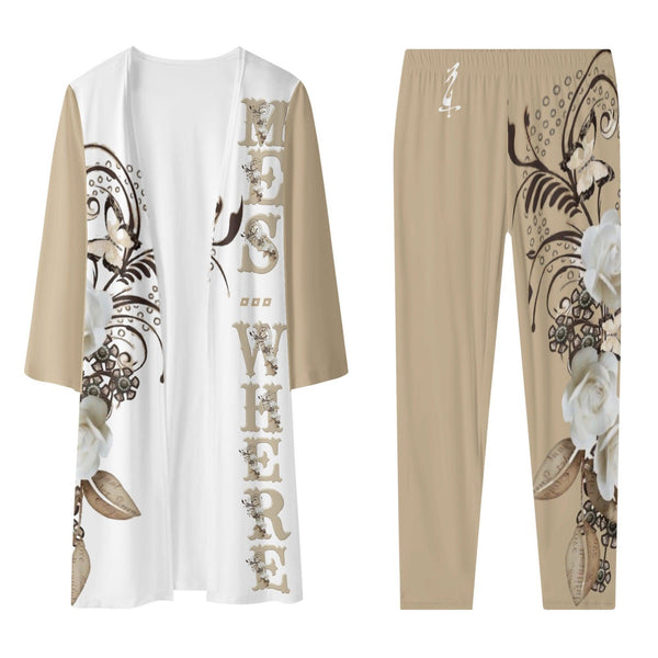Women's Long Sleeve Cardigan and Leggings 2pcs