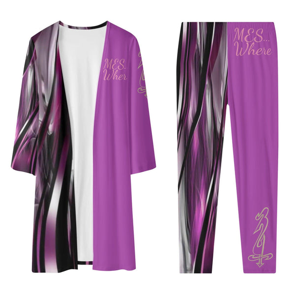 Women's Long Sleeve Cardigan and Leggings 2pcs
