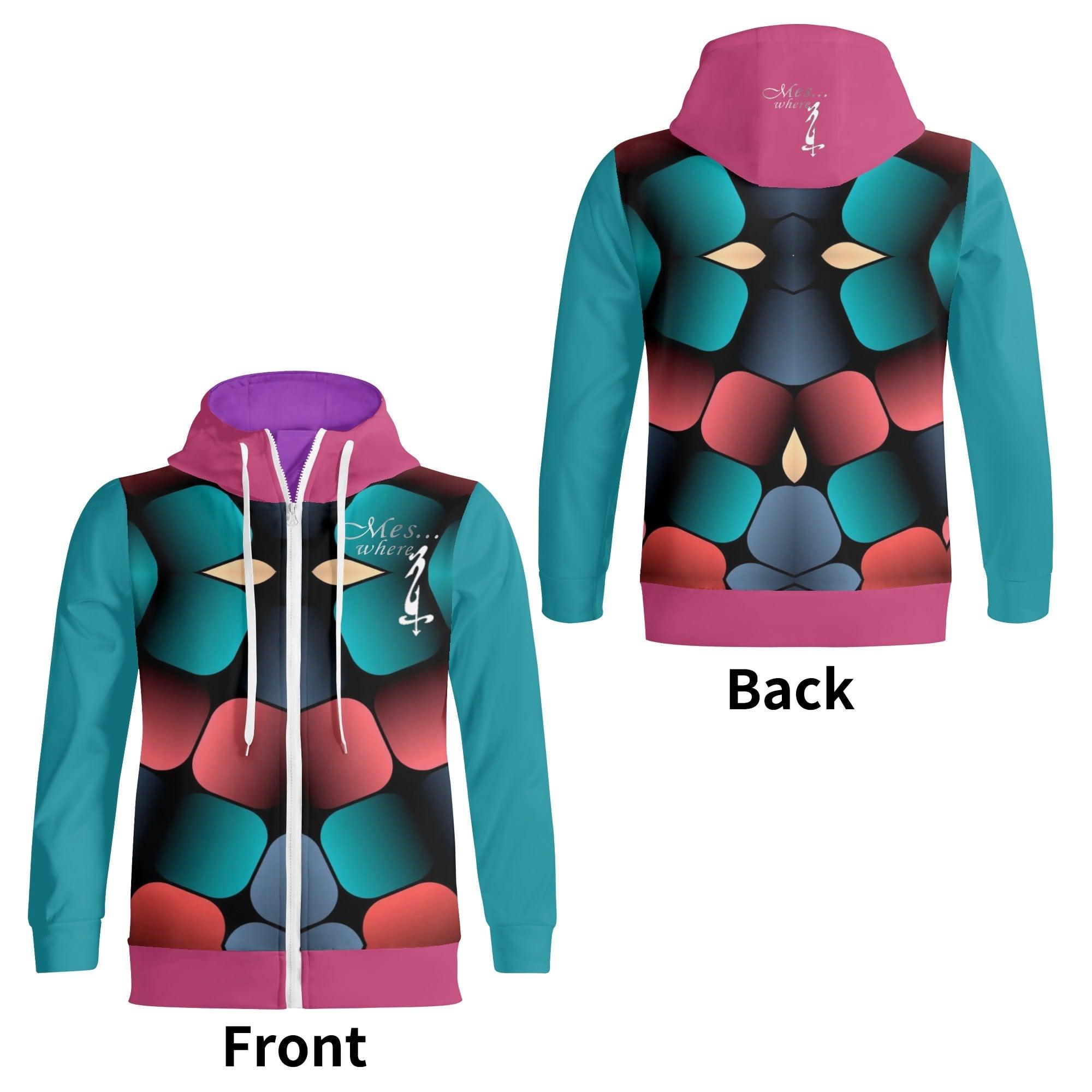 Women's Adult Full Zip Turtleneck Hoodie Streetwear - MES...Where