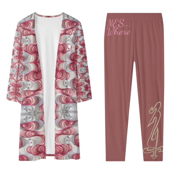 Women's Long Sleeve Cardigan and Leggings 2pcs