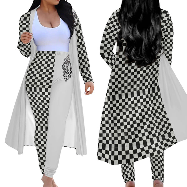 Women's Long Sleeve Cardigan and Leggings 2pcs