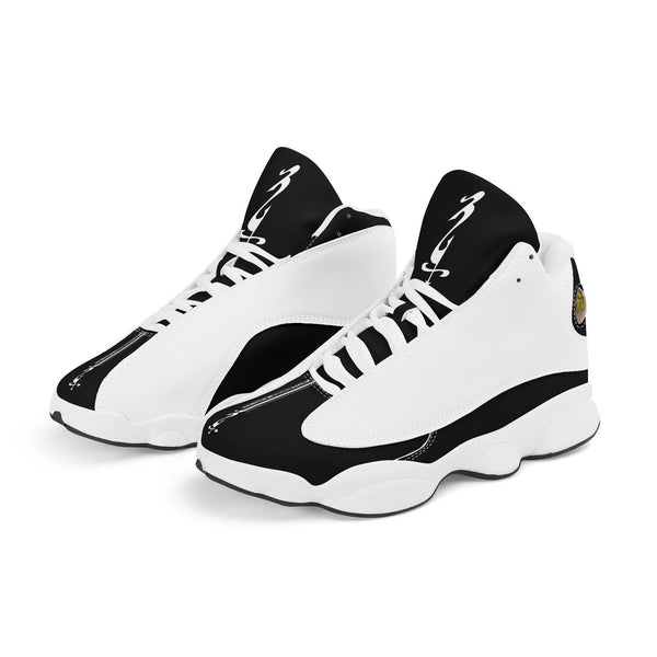 Men's Shoes White Black Outsole PU Leather Basketball Shoe