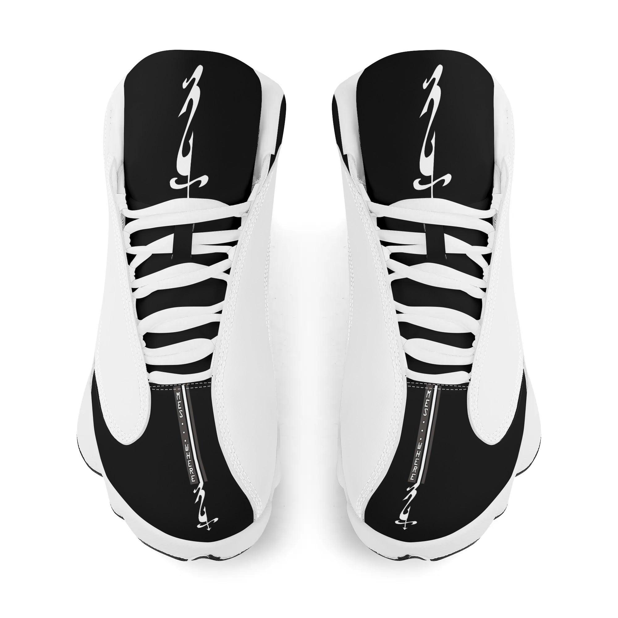 Men's Shoes White Black Outsole PU Leather Basketball Shoe - MES...Where