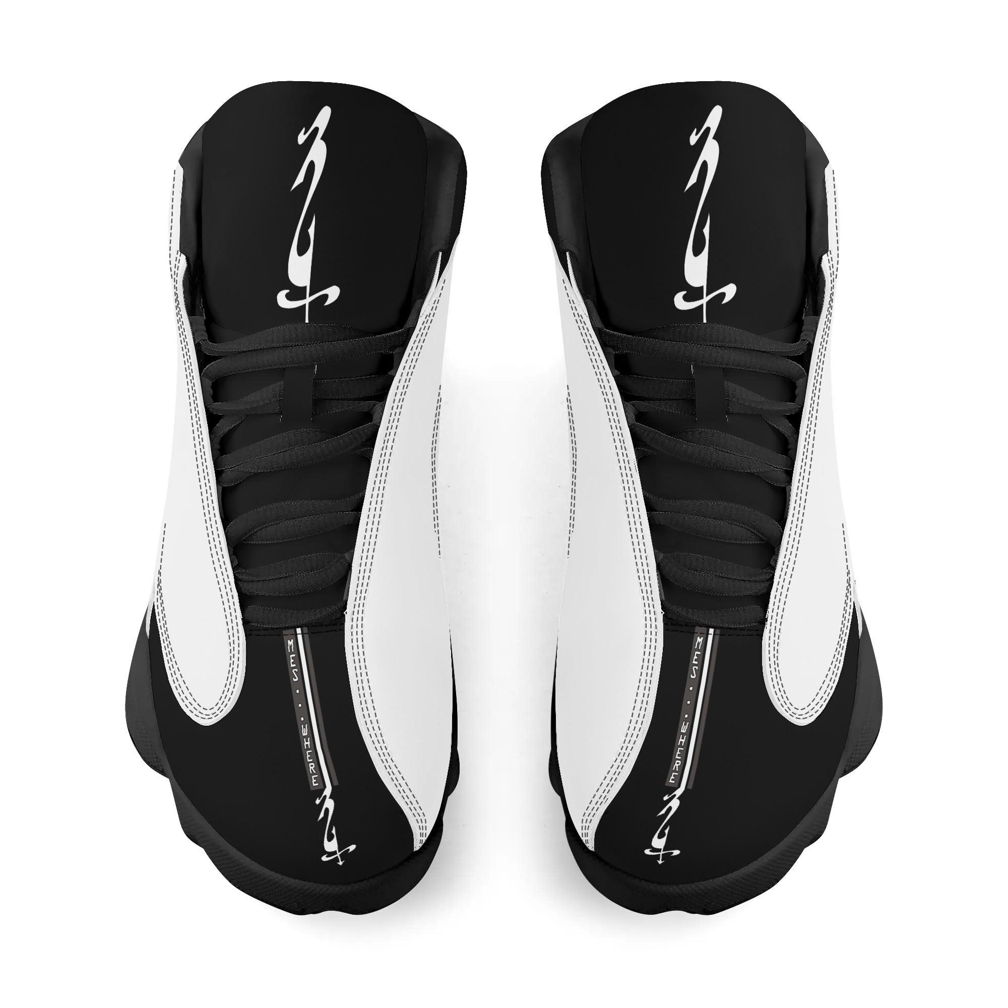 Men's Shoes White Black Outsole PU Leather Basketball Shoe - MES...Where