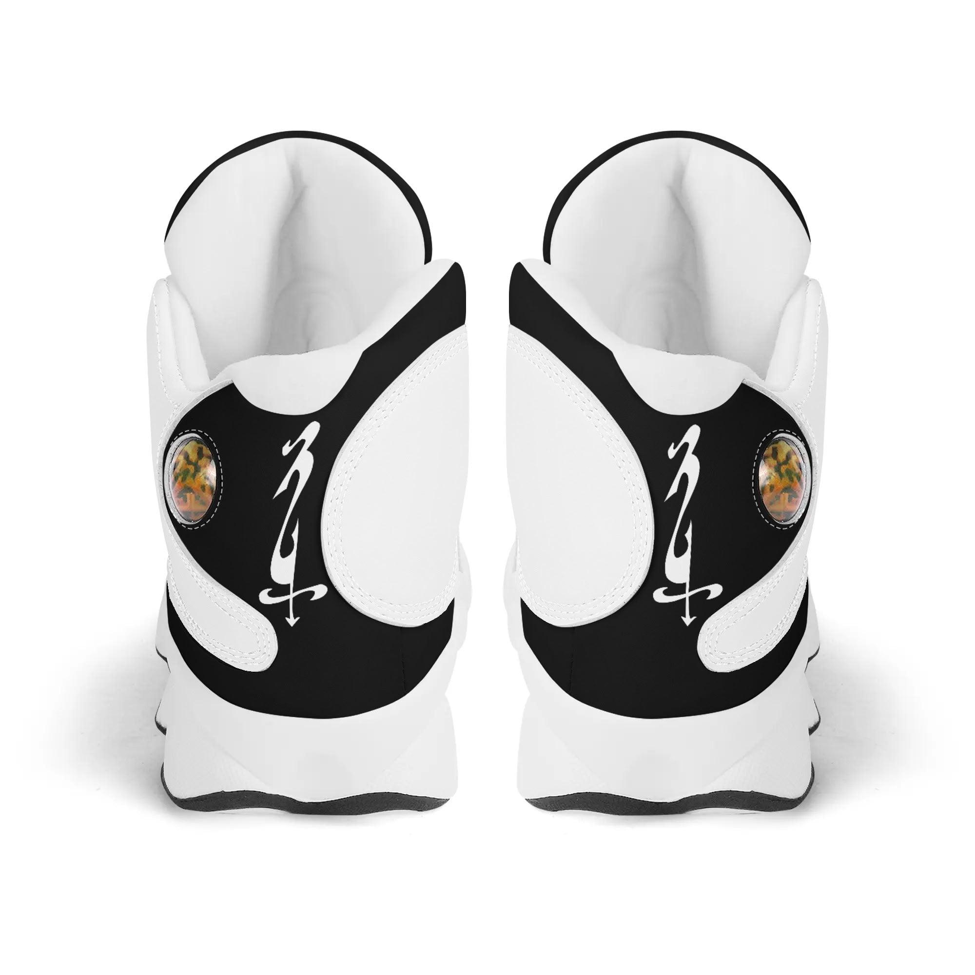 Men's Shoes White Black Outsole PU Leather Basketball Shoe - MES...Where