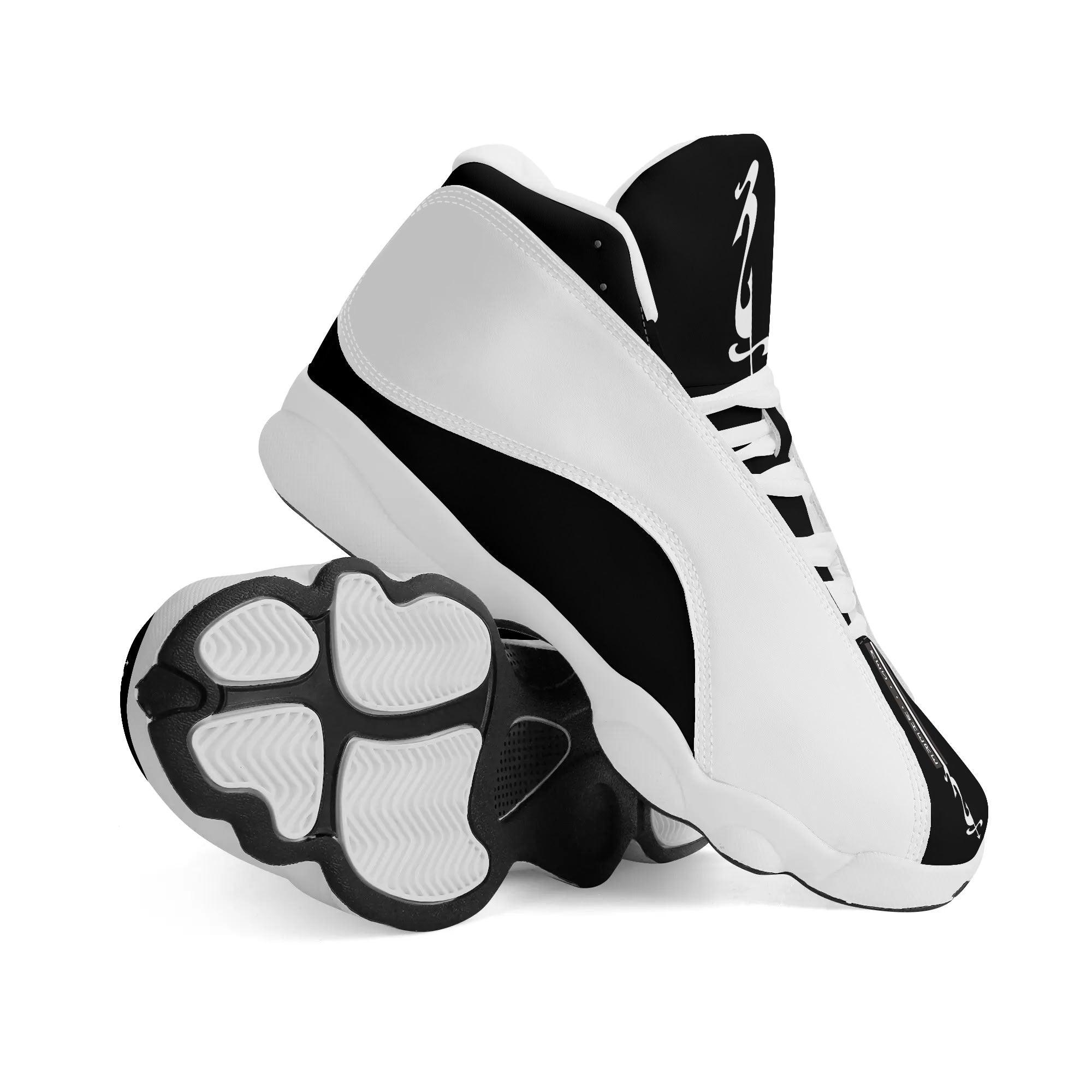 Men's Shoes White Black Outsole PU Leather Basketball Shoe - MES...Where