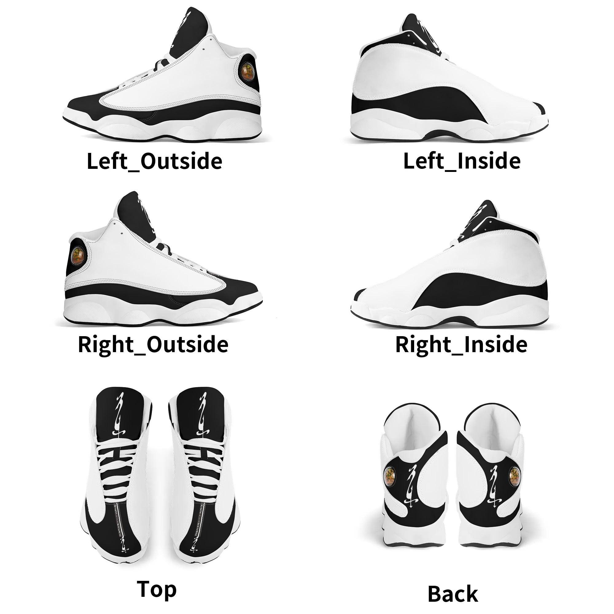 Men's Shoes White Black Outsole PU Leather Basketball Shoe - MES...Where