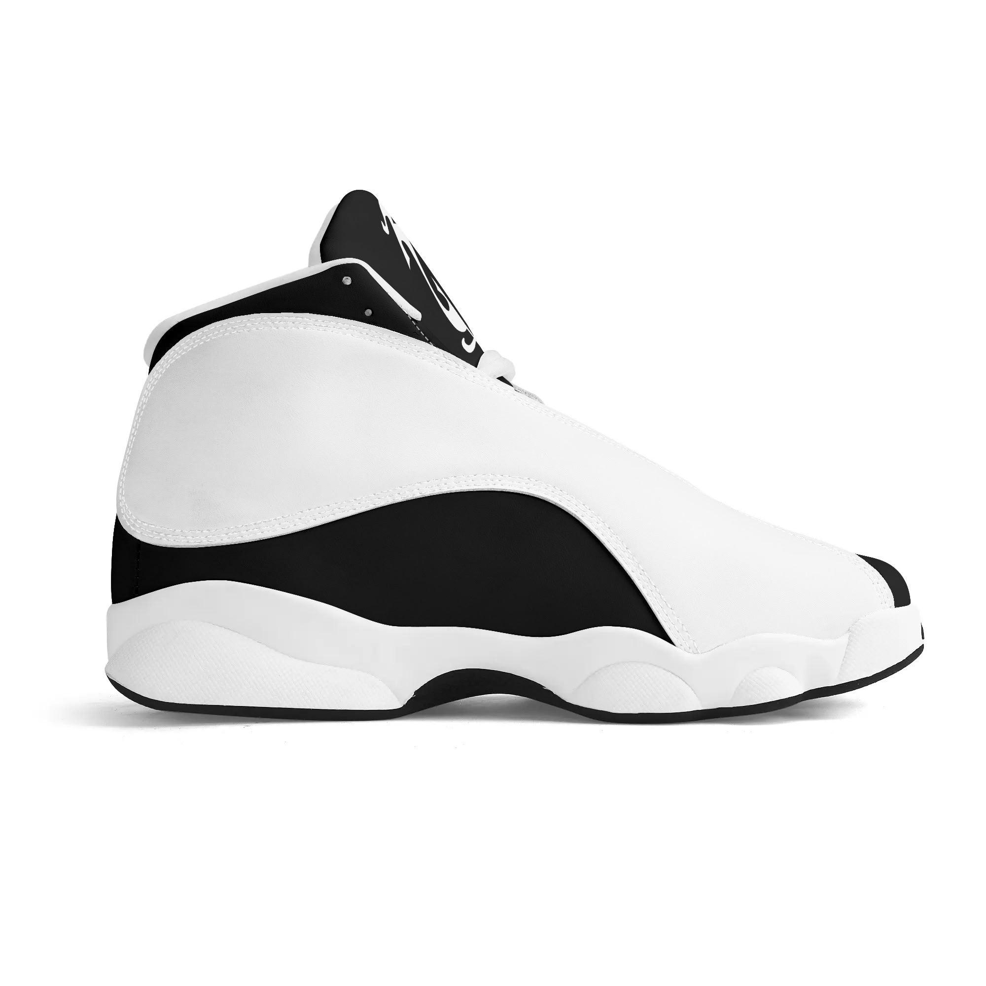 Men's Shoes White Black Outsole PU Leather Basketball Shoe - MES...Where