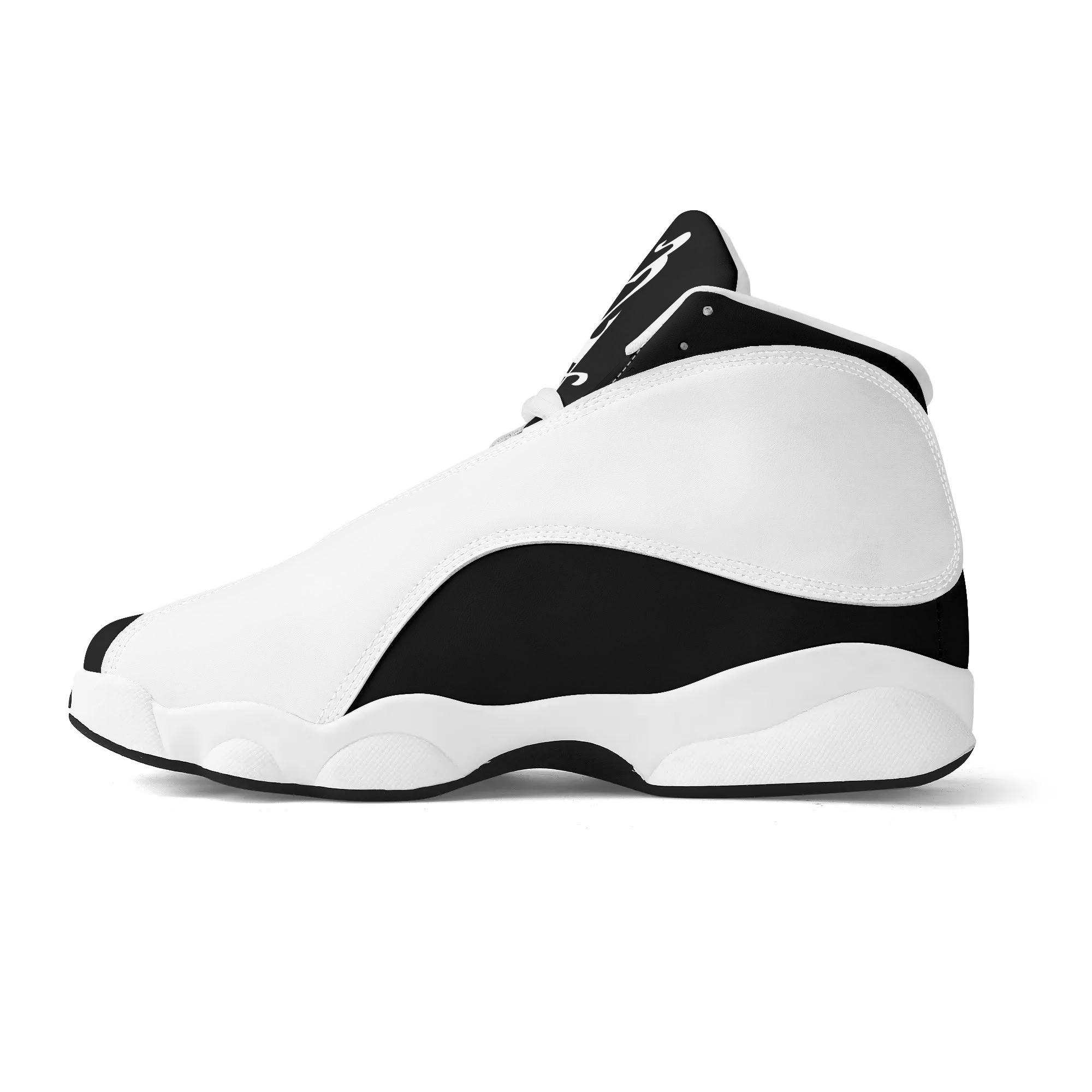 Men's Shoes White Black Outsole PU Leather Basketball Shoe - MES...Where