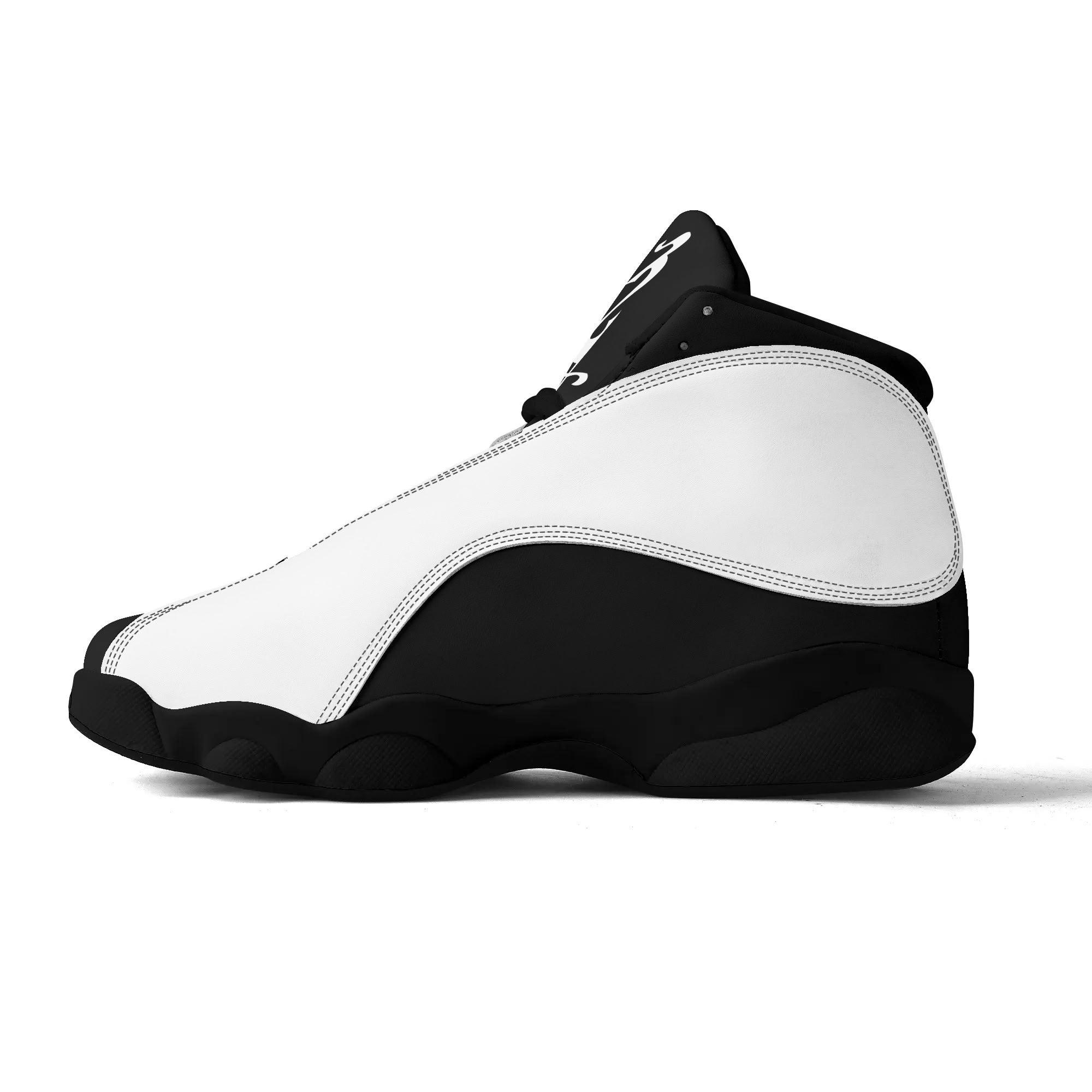 Men's Shoes White Black Outsole PU Leather Basketball Shoe - MES...Where