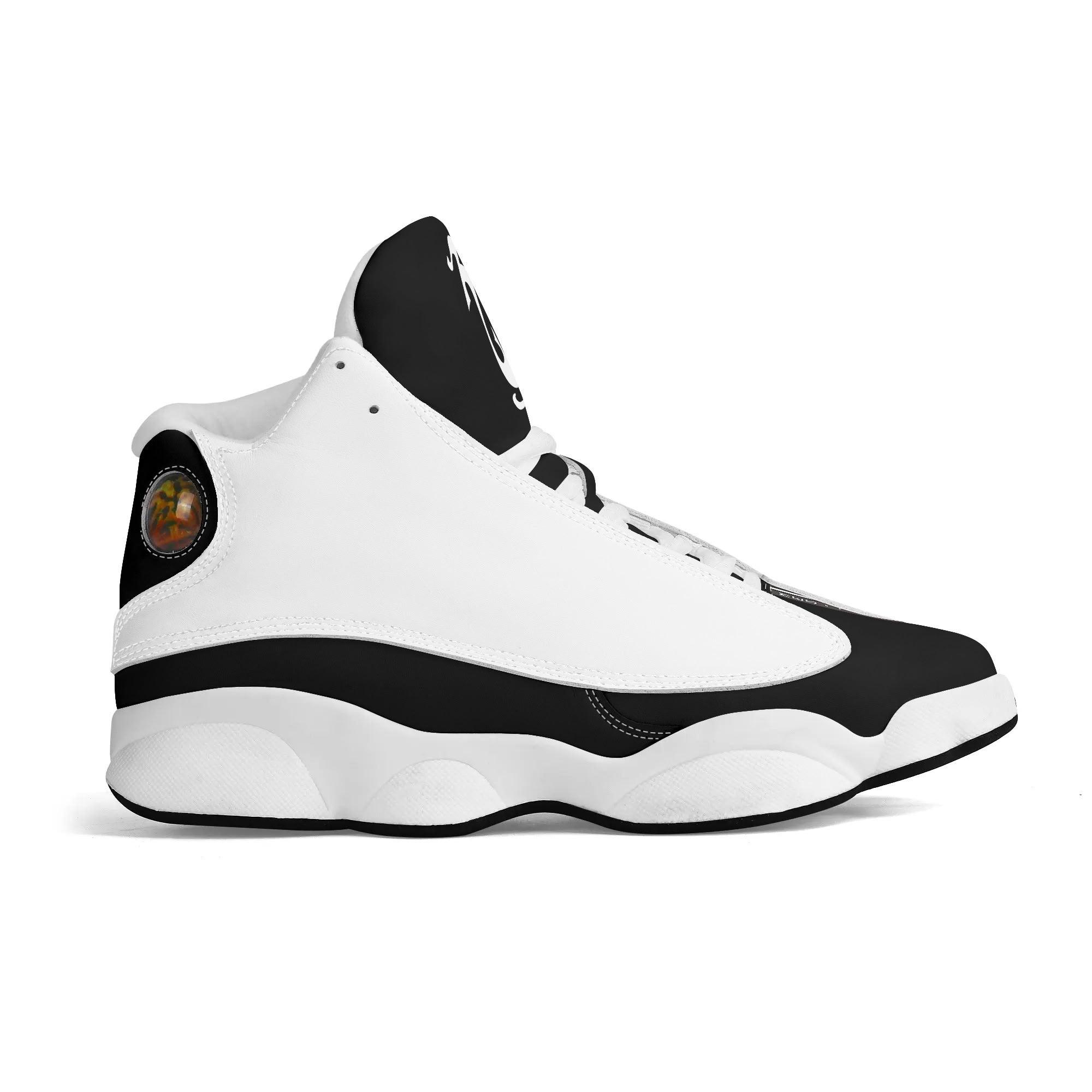 Men's Shoes White Black Outsole PU Leather Basketball Shoe - MES...Where