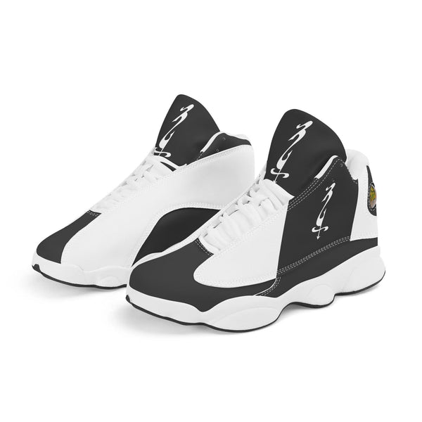 Men's Shoes White Black Outsole PU Leather Basketball Shoe