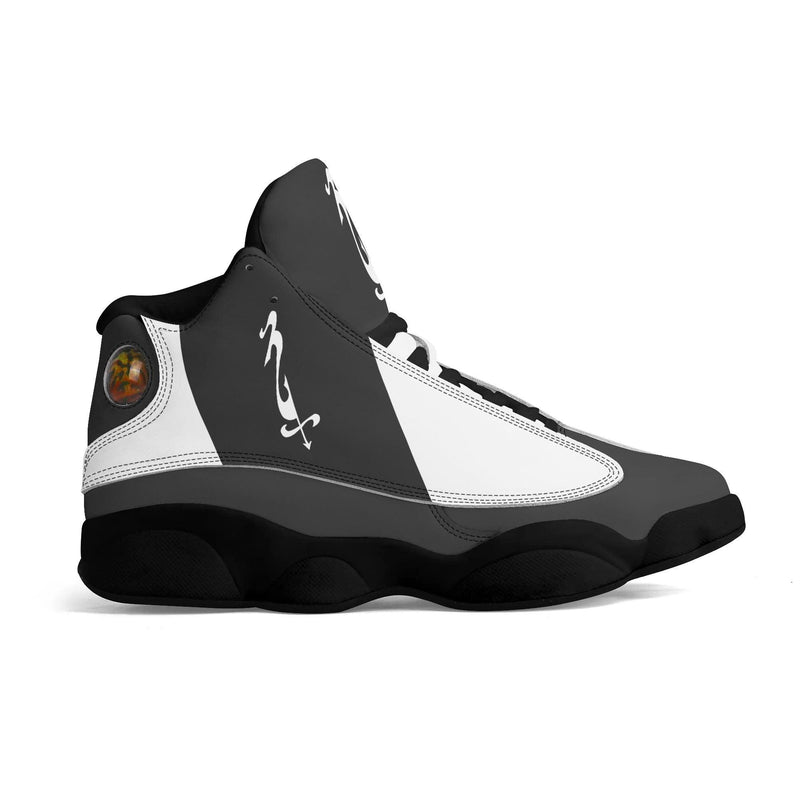 Men's Shoes White Black Outsole PU Leather Basketball Shoe