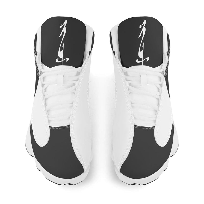 Men's Shoes White Black Outsole PU Leather Basketball Shoe