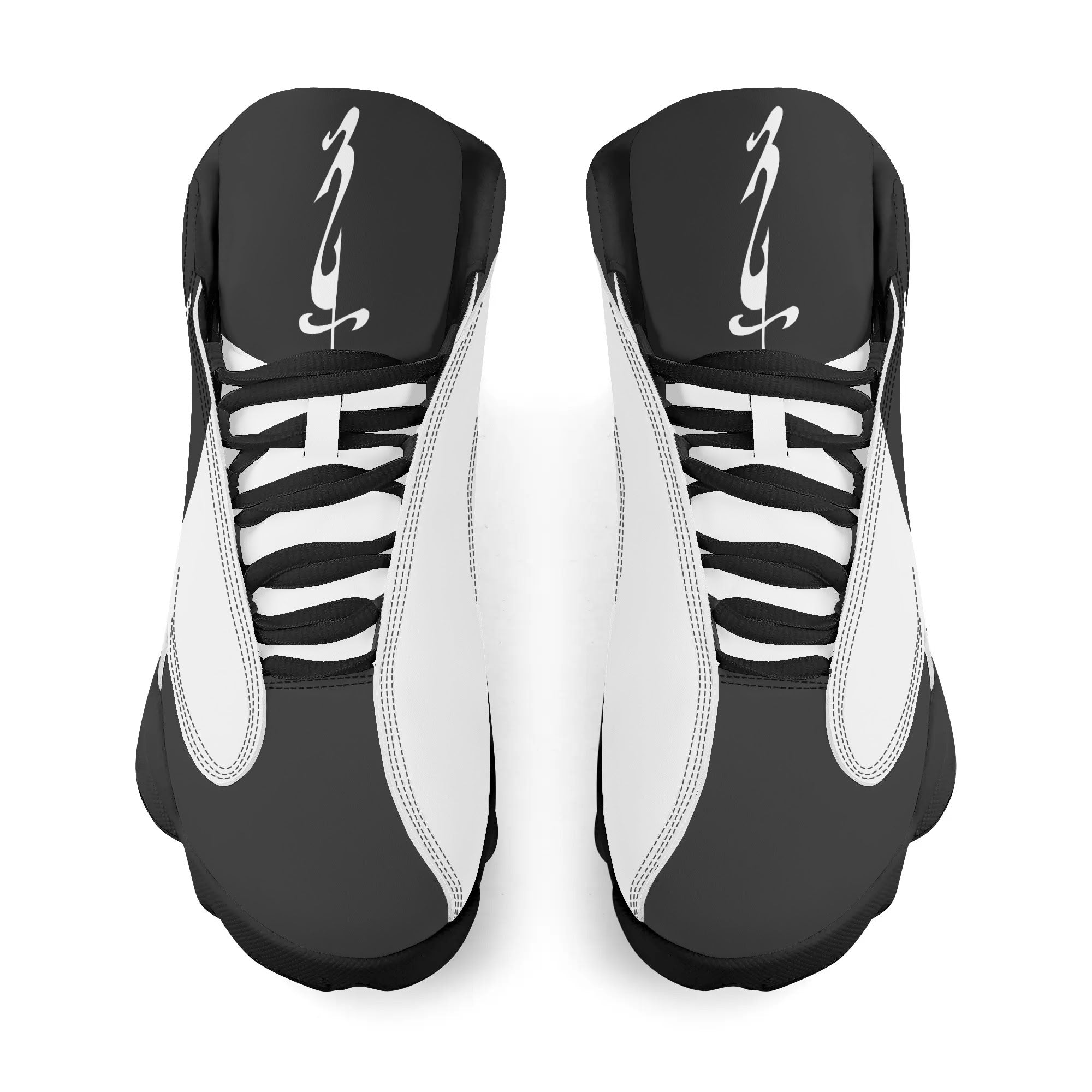 Men's Shoes White Black Outsole PU Leather Basketball Shoe