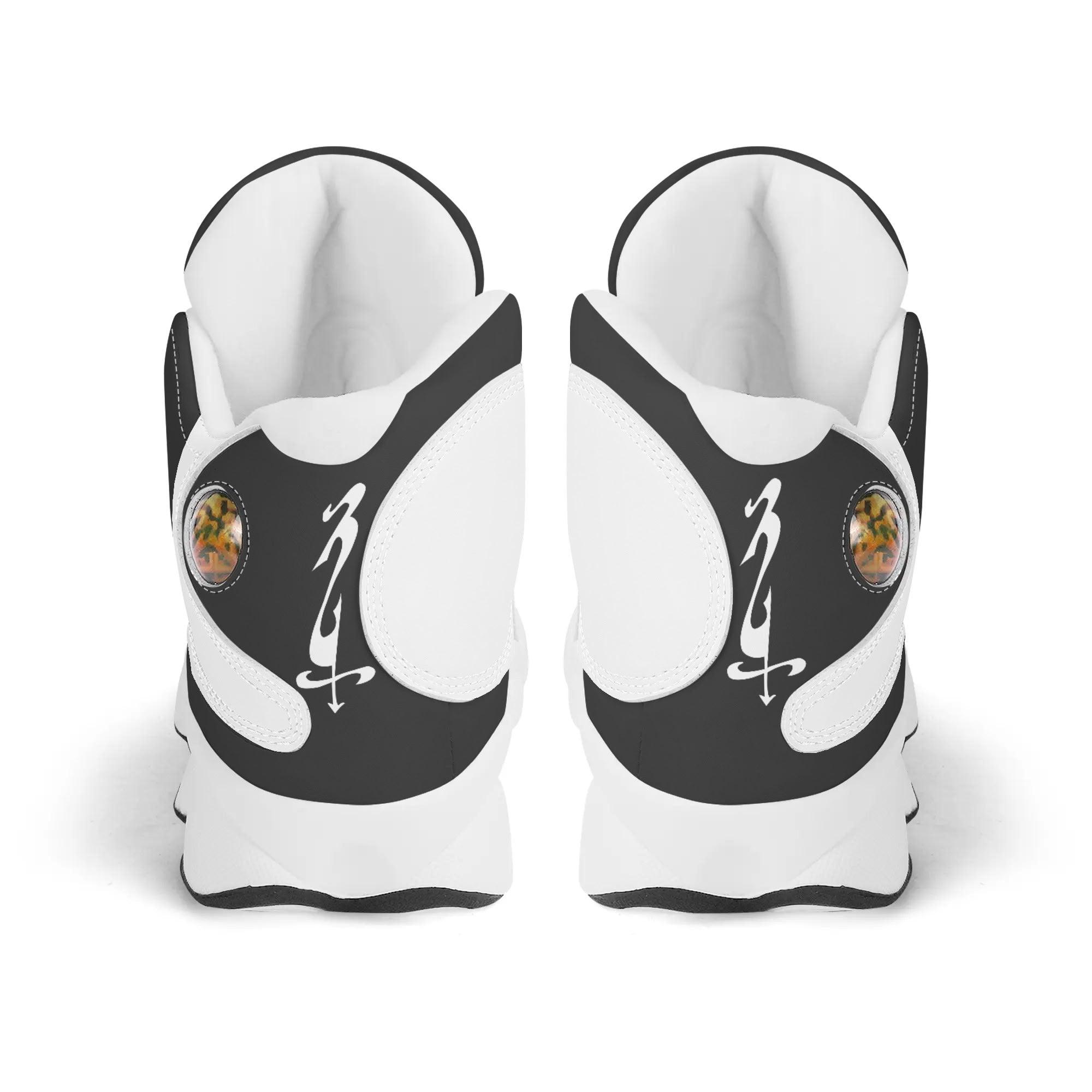 Men's Shoes White Black Outsole PU Leather Basketball Shoe - MES...Where