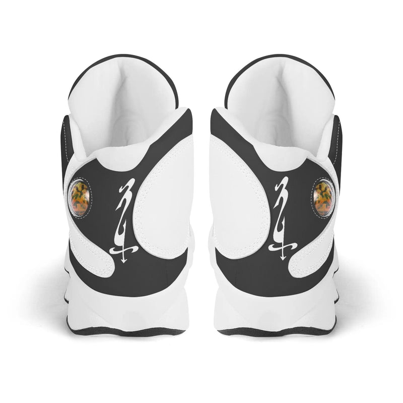 Men's Shoes White Black Outsole PU Leather Basketball Shoe