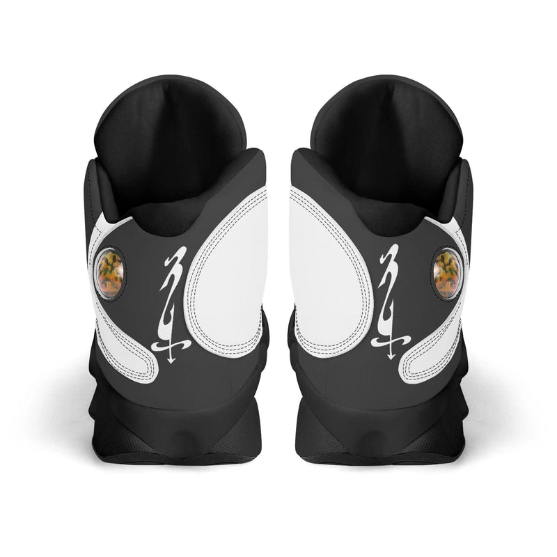 Men's Shoes White Black Outsole PU Leather Basketball Shoe