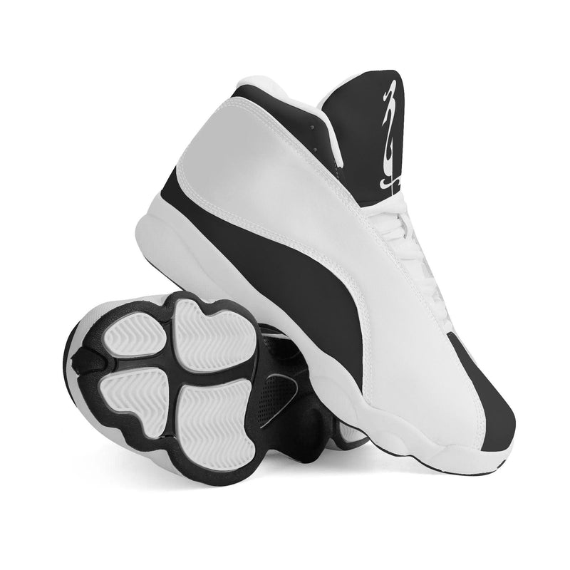 Men's Shoes White Black Outsole PU Leather Basketball Shoe