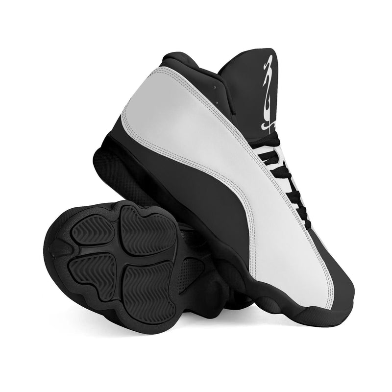 Men's Shoes White Black Outsole PU Leather Basketball Shoe