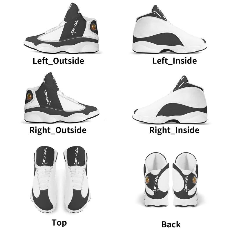 Men's Shoes White Black Outsole PU Leather Basketball Shoe