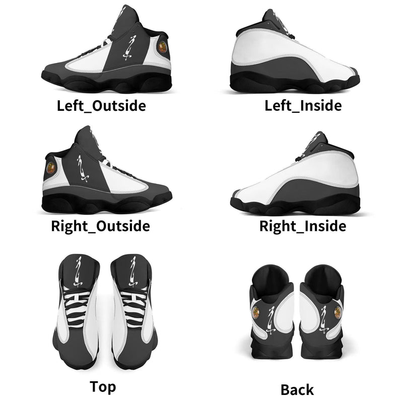 Men's Shoes White Black Outsole PU Leather Basketball Shoe