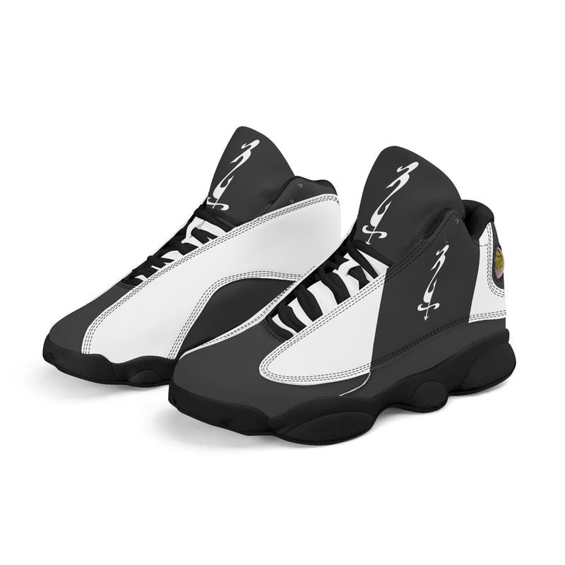 Men's Shoes White Black Outsole PU Leather Basketball Shoe